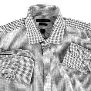 Valerio Garati Long Sleeve Men's Shirt L 16-16.5 Black & White Easy Care LKNU